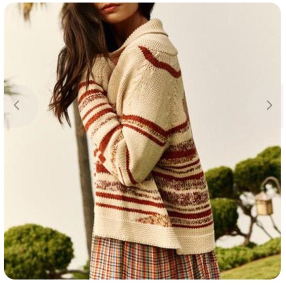 The Great. Sunset Landscape Lodge Cardigan Sweater - Picture 2 of 8